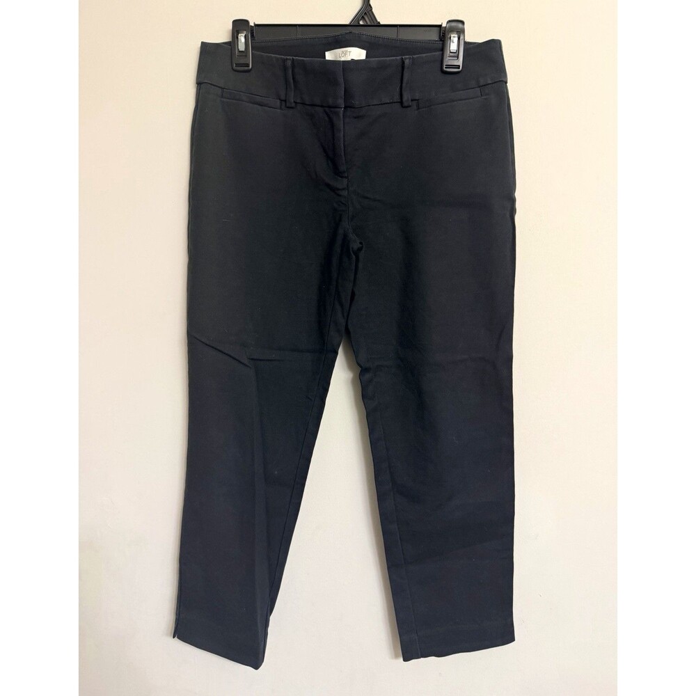 Ann Taylor LOFT Marisa Black Cropped Capri Pants Size 4